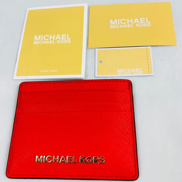 MICHAEL Michael Kors Handbags - New! Michael Kors Bright Red Leather Card Case